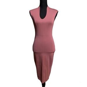 Rolla Coster Dusty Pink Bodycon Cap Sleeve Career Dress Women's S Small